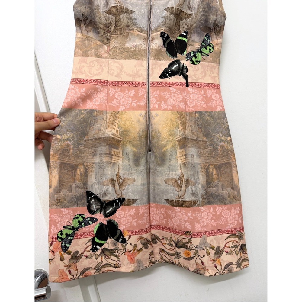 NWT Alice + Olivia Wynell Versailles A Line Mini Dress Pink Palace Butterfly 10 - Picture 10 of 11